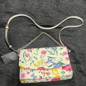Kate Spade Floral Crossbody Bag - Cream with Multicolor Accents